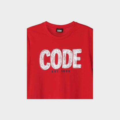 Code Mens Scribble EST 1999 Graphic Tee Red
