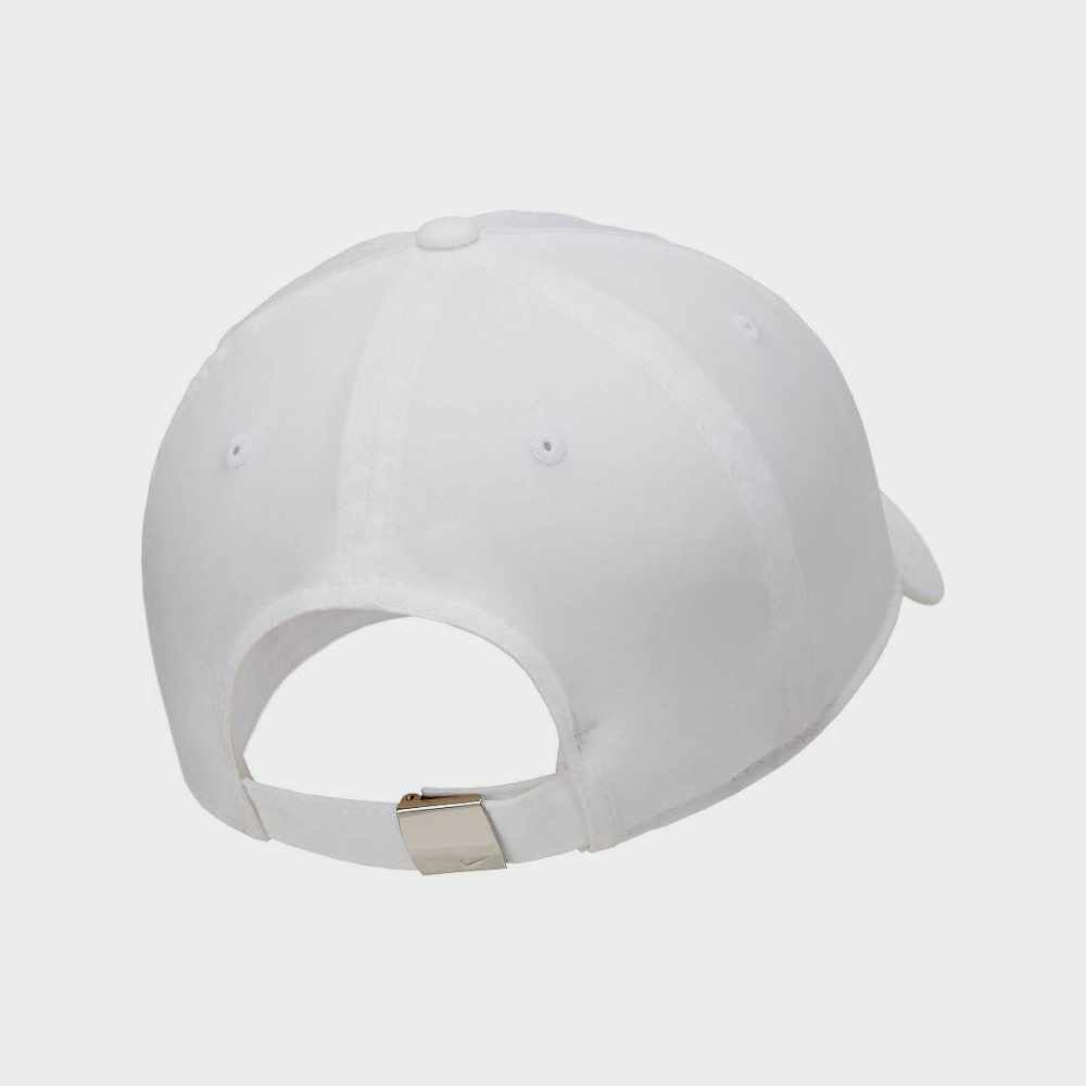 Nike Dri Fit Club Metal Swoosh Peak Cap White