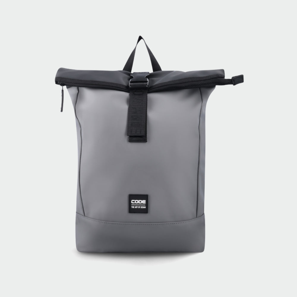 Code 2 Tone Fold Over Backpack Grey