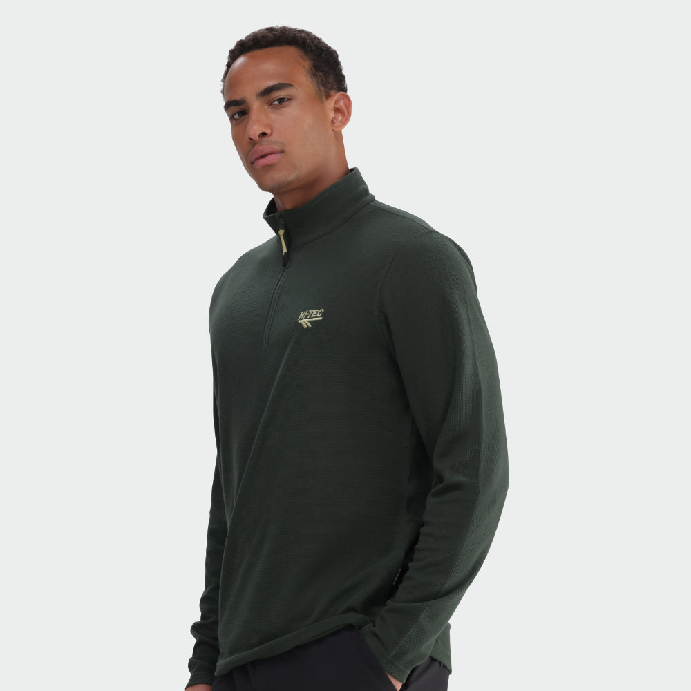 Hi-Tec Mens Mens Tech Quarter Zip Green