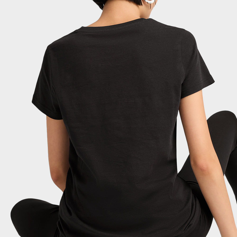 Puma Womens Essential Metallic Tee Black