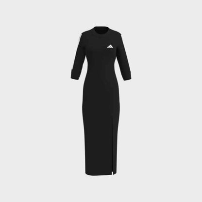 ADIDAS WOMENS 3-Stipes Crew Dress BLACK Tekkie Town ADIDAS WOMENS 3-Stipes Crew Dress BLACK Tekkie Town