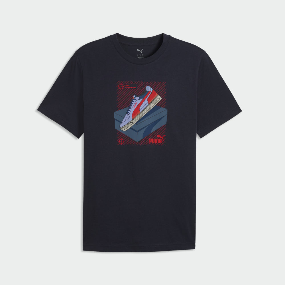Puma Mens Graphic Sneaker Tee Blue