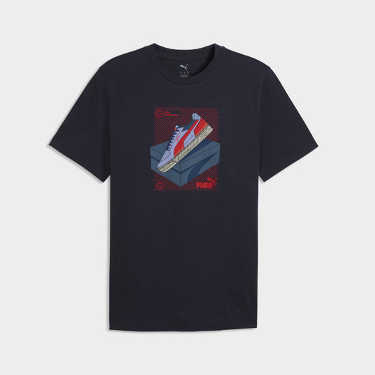 PUMA MENS Graphic Sneaker Tee BLUE