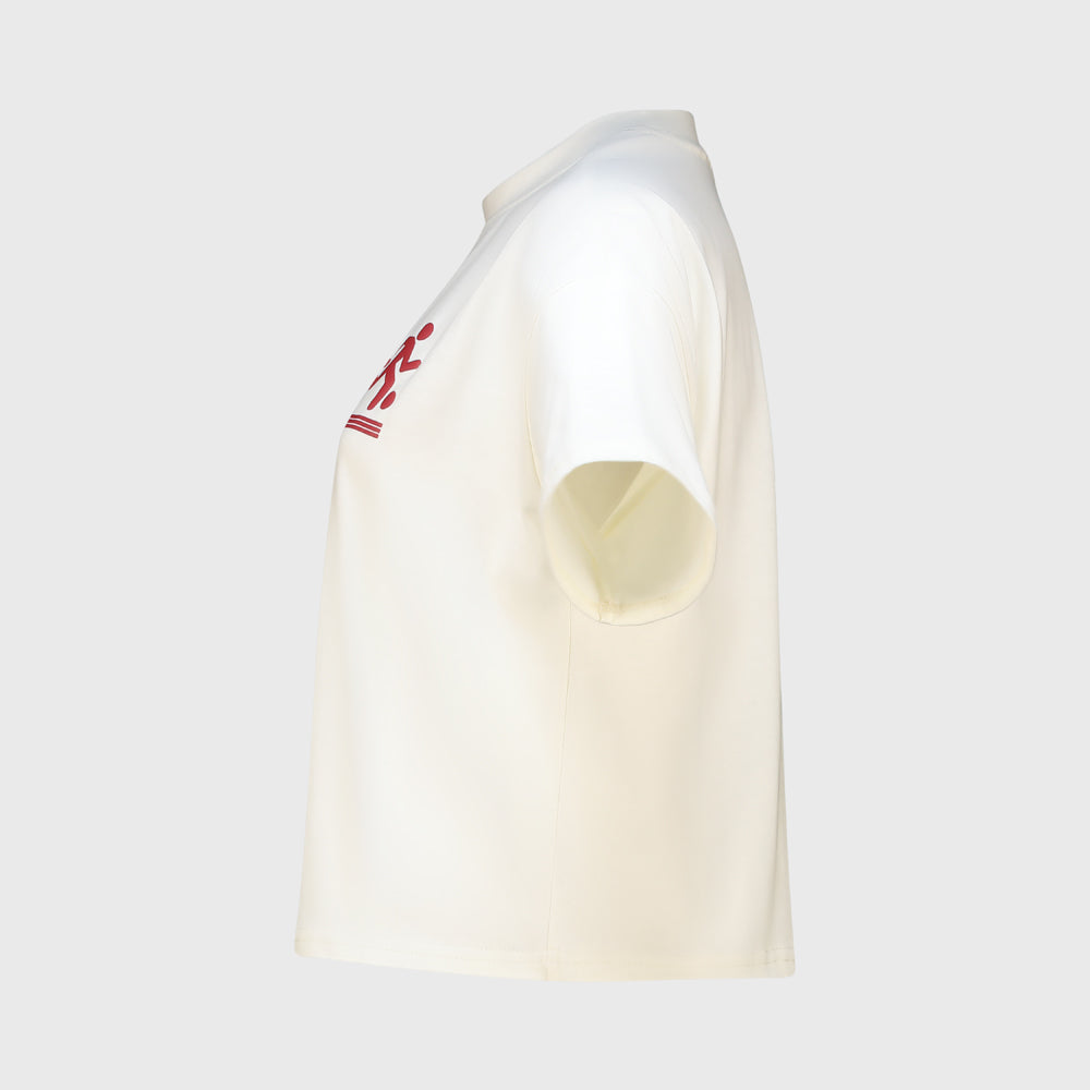 Umbro Womens Soccer Print Boxy Tee Beige