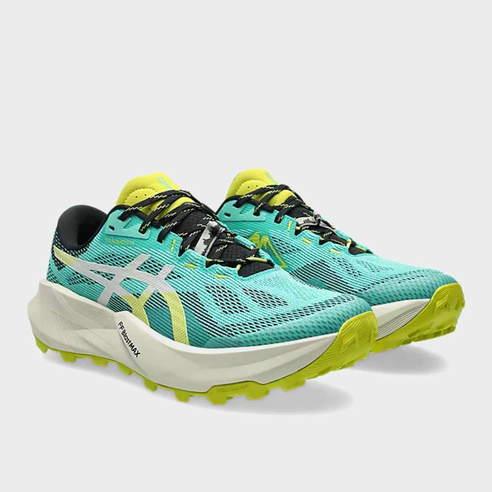 ASICS MENS TRABUCO 14 trail running shoes GREEN
