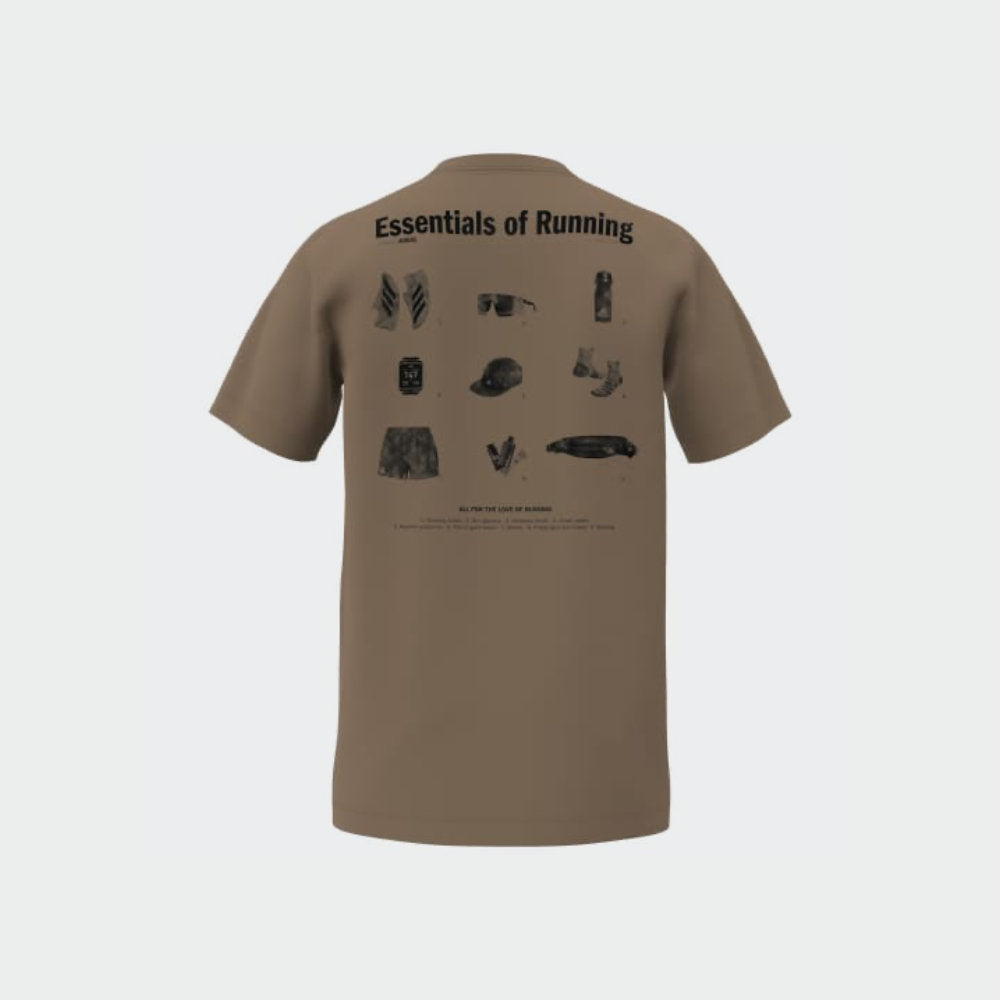 Adidas Mens Run Essential Tee Brown