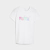 Puma Womens Graphic Stacked Tee White