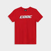 Code Mens Contrast Serif Graphic Tee Red