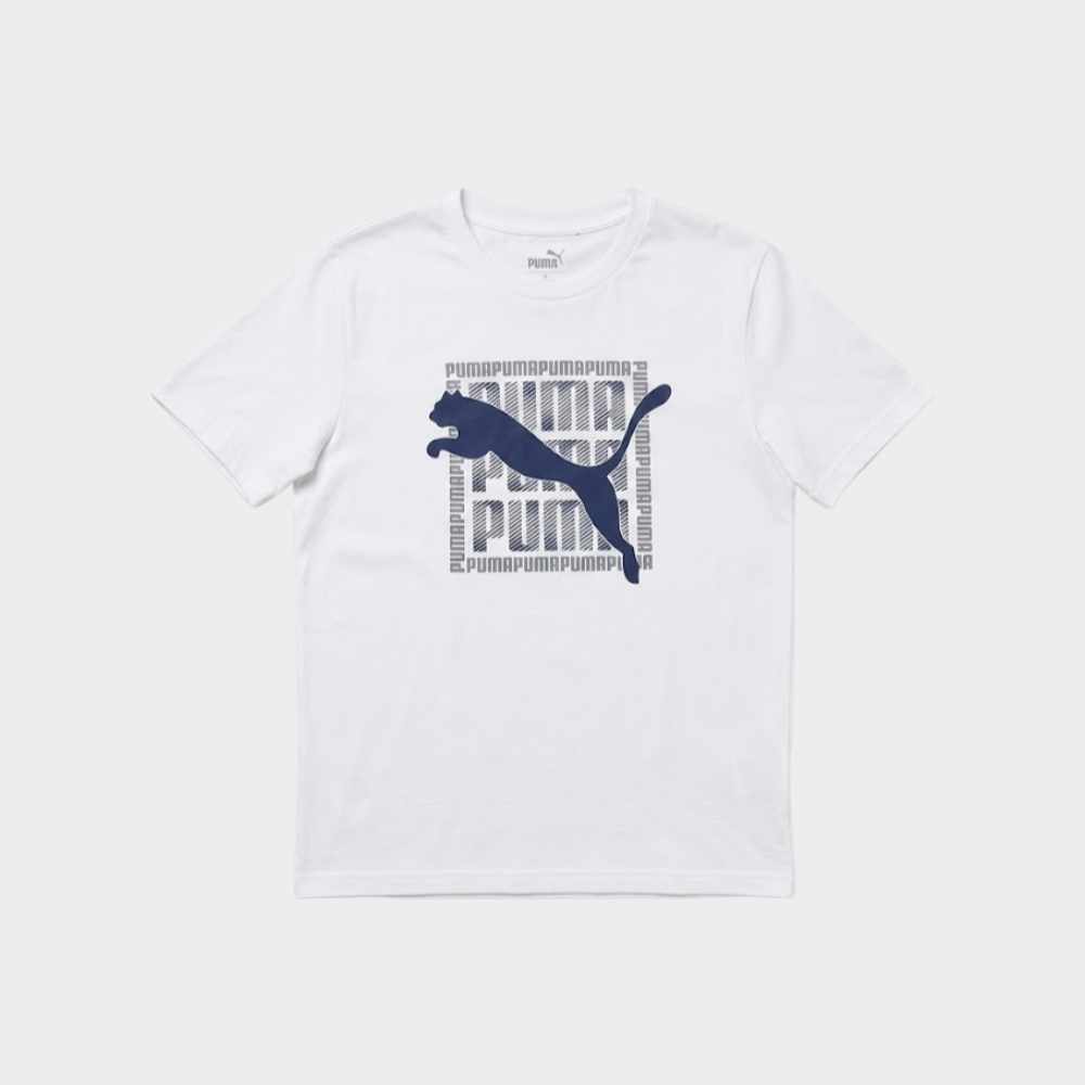 Puma Mens Graphic Wording Tee White