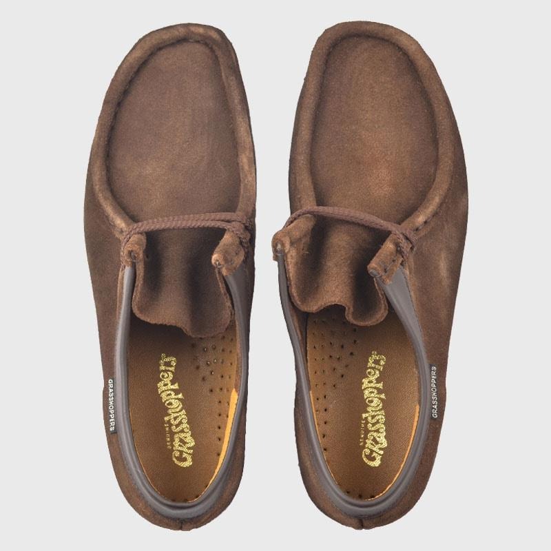 Grasshopper Mens Suede Softee Moccasins Brown