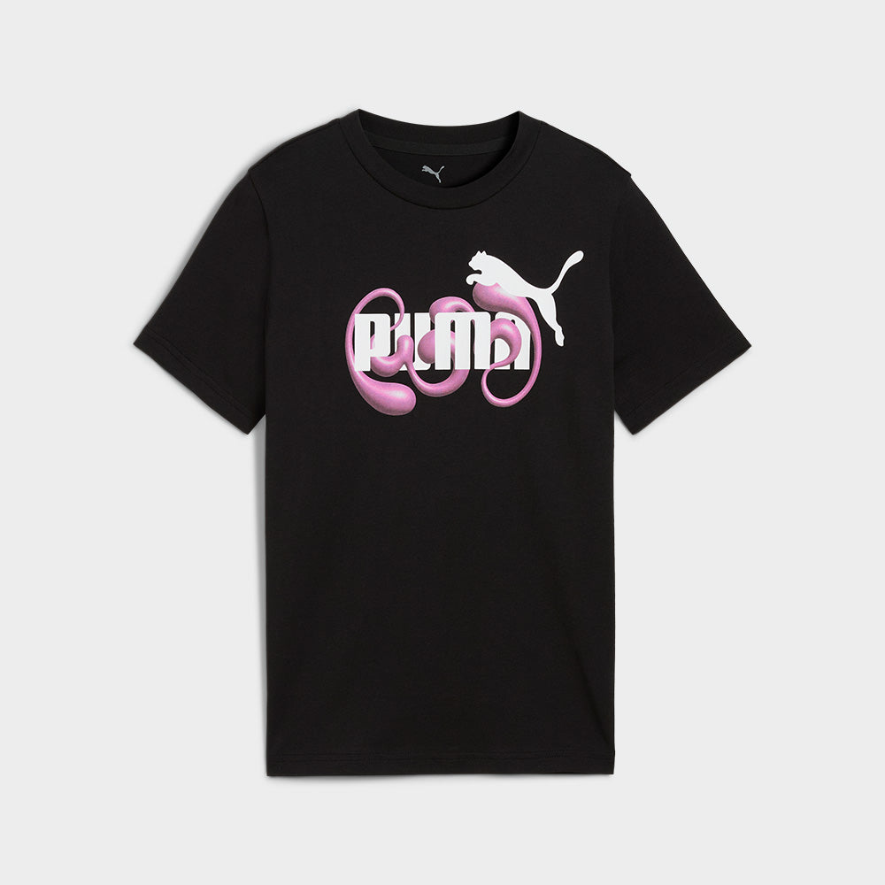 Puma Youth Graphic Logo Tee Black