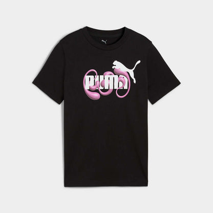 Puma Womens Graphic Logo Tee Black
