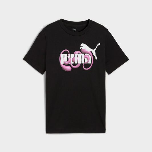 Puma Youth Graphic Logo Tee Black