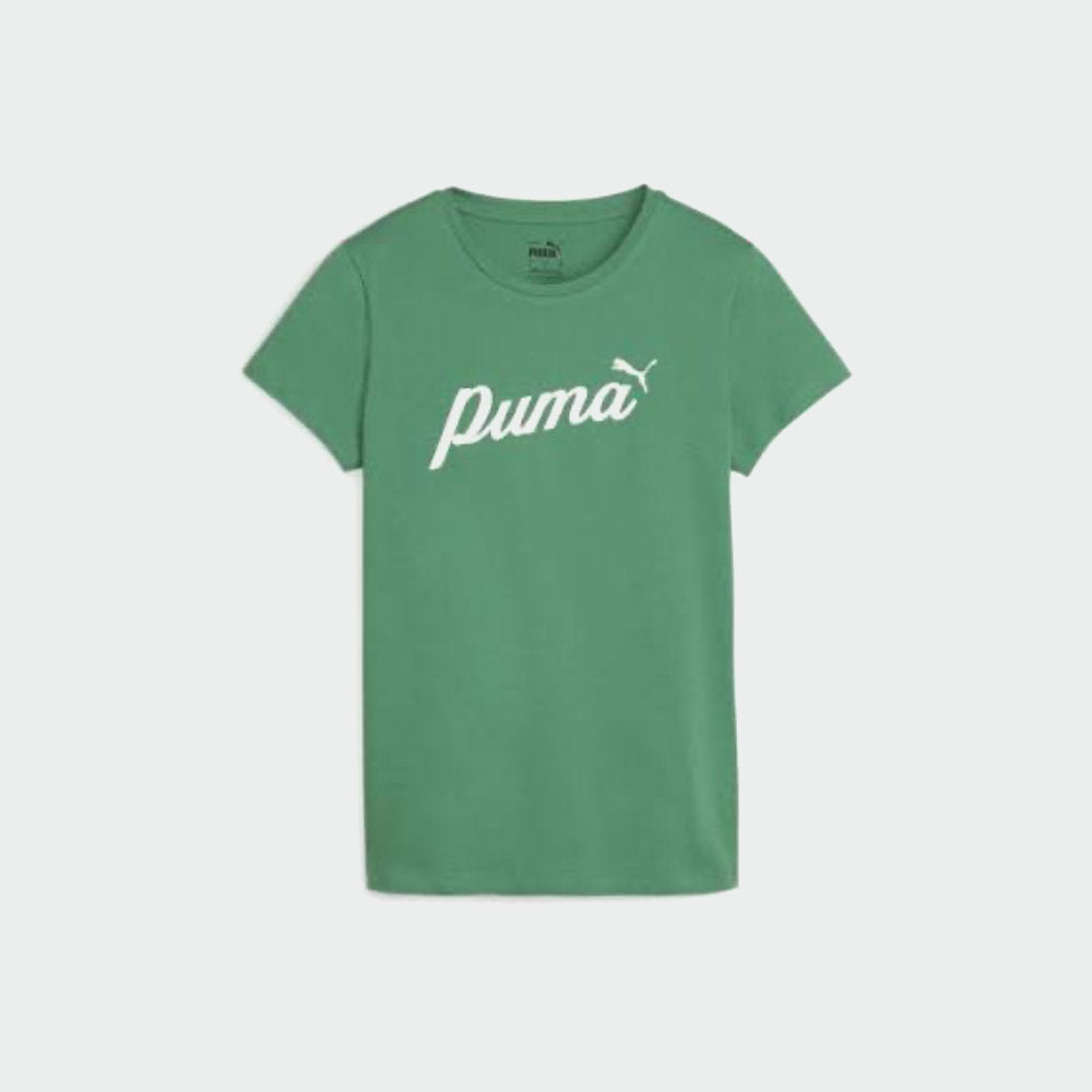 Puma Womens Essential Script Tee Green