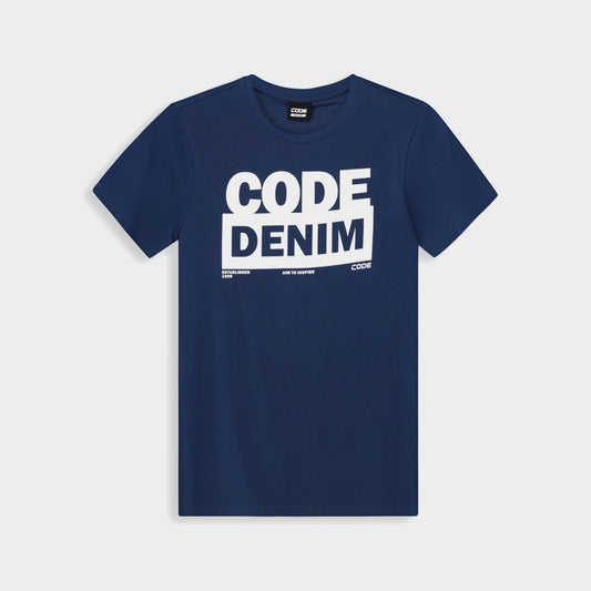 Code Mens Pigment Fill And Blank Tee Blue