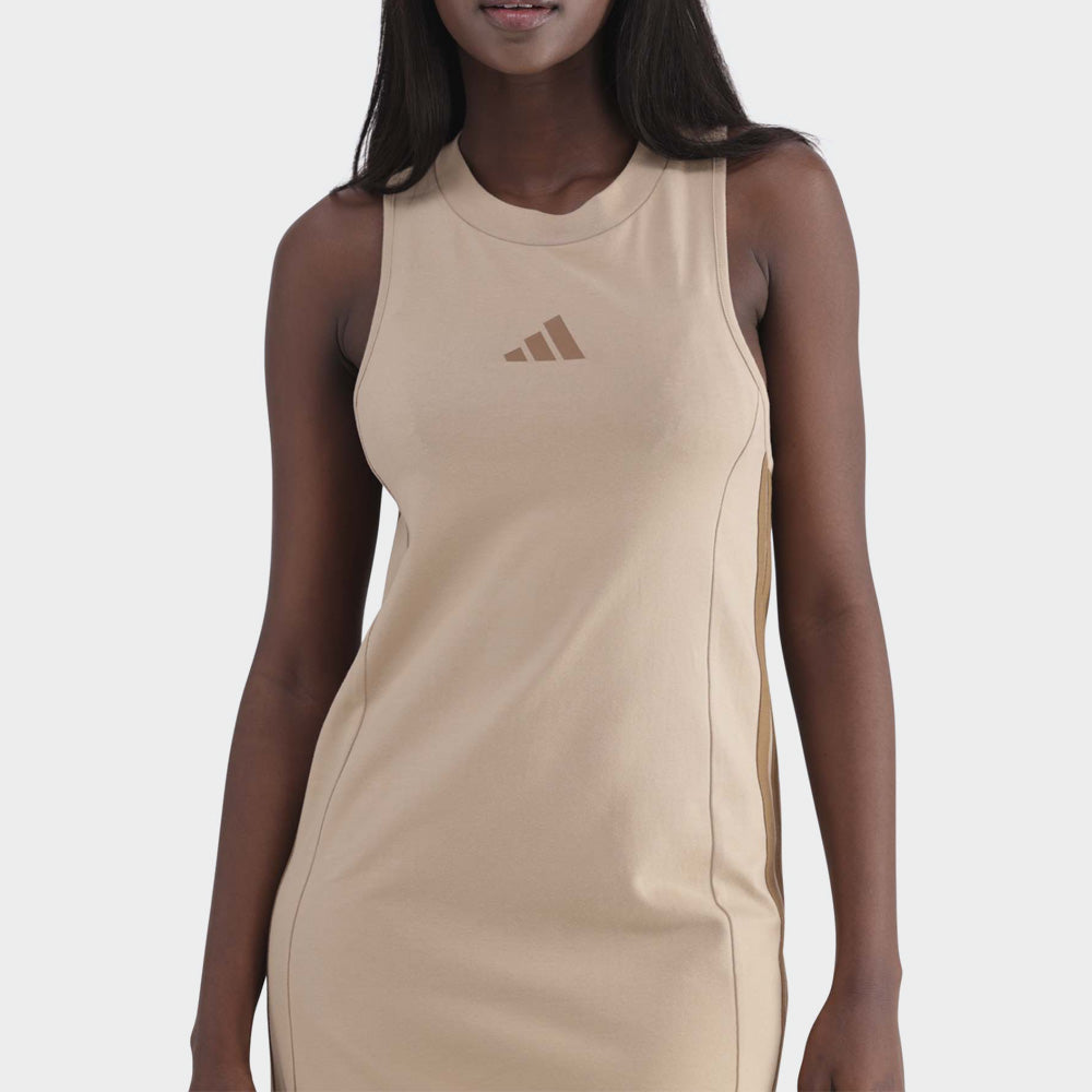 ADIDAS WOMENS 3 Stripes Dress BEIGE Tekkie Town ADIDAS WOMENS 3 Stripes Dress BEIGE Tekkie Town