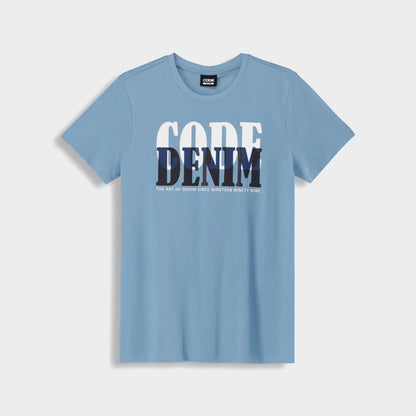 Code Mens Serif Overlap Graphic Tee Blue