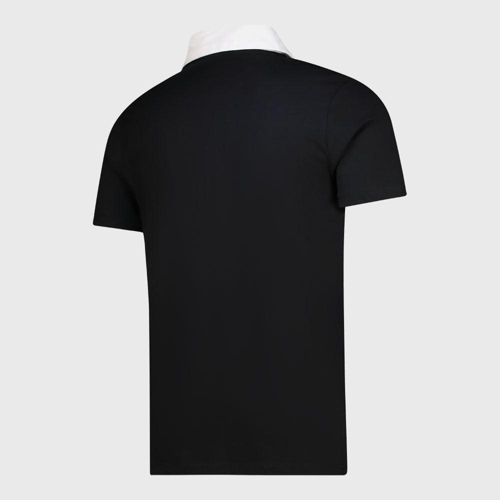 Majita Mens Collared V-Neck Tee Black