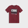 Code Mens Flock Honeycomb Block Tee Red