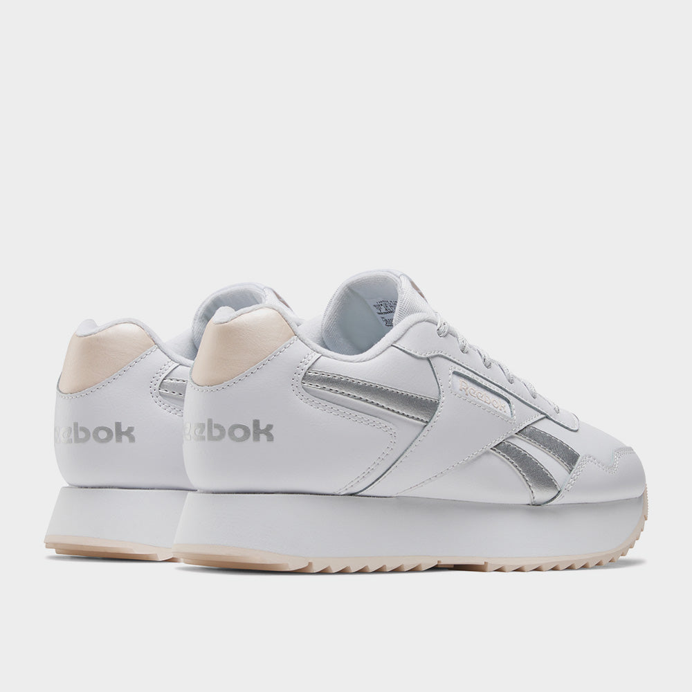 Reebok Womens Glide Ripple Double Sneakers White
