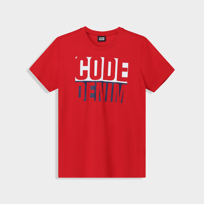 Code Mens Bleed Block Graphic Tee Red