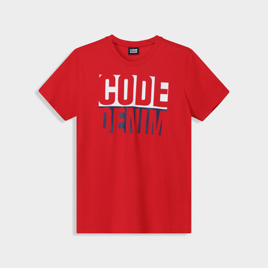 Code Mens Bleed Block Graphic Tee Red