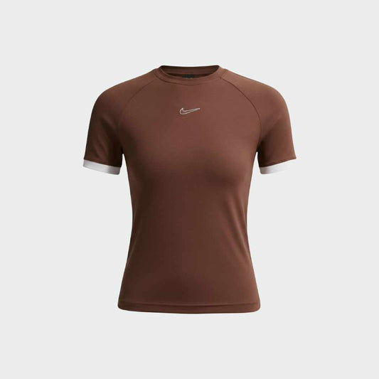Nike Womens Nike W Nk Ss Fitted Top Gls Brown
