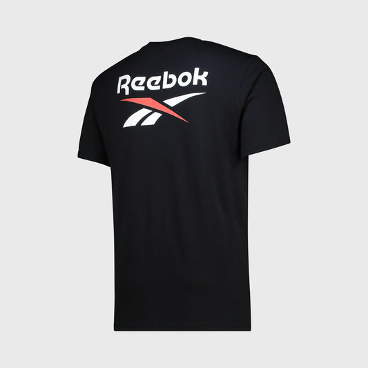 Reebok Mens ID 2 Colour Logo Reverse Print Tee Black