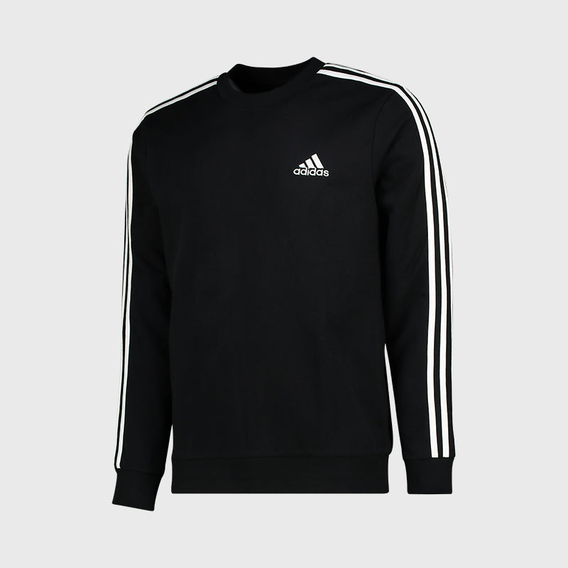Adidas Mens 3 Stripes French Terry Sweatshirt Black/White _ 171255 _ Black