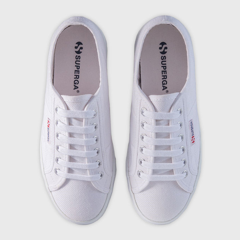 Superga Womens Platform Lettering White Black 171347 White Tekkie Town