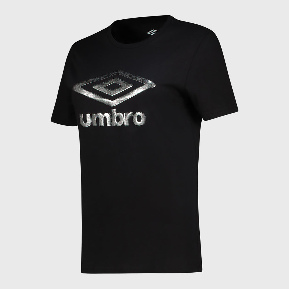 Umbro Womens Sophia Crushed Logo Tee Black/Silver _ 173037 _ Black